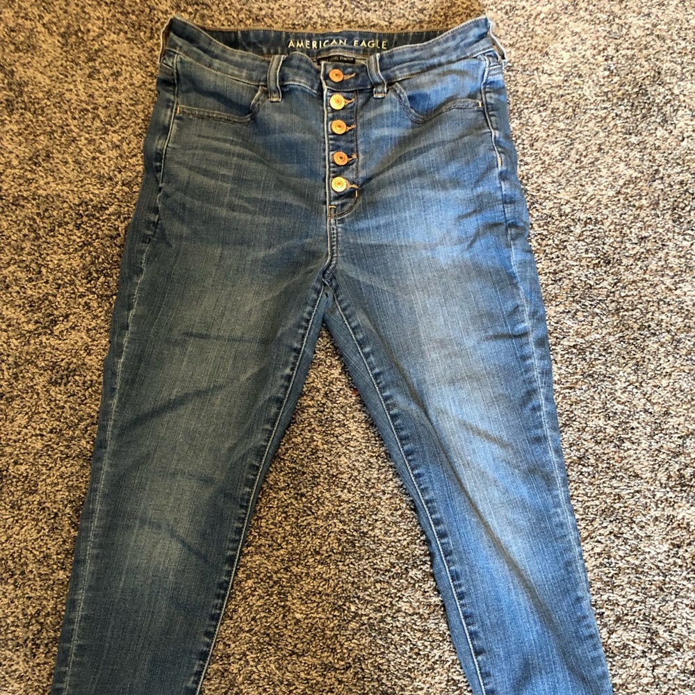 American Eagle High Rise Button Up Jeans